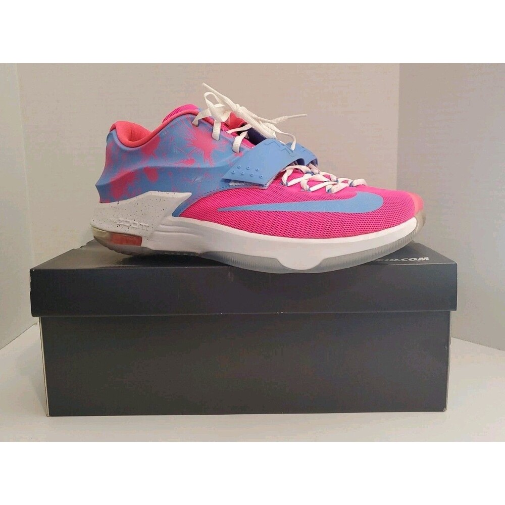 Nike KD 7 iD Custom Cotton Candy Firework Sz 13 Box 704380-992 Blue Pink